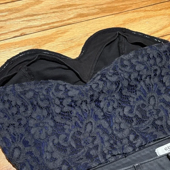 GUESS Dark Blue and Black Lace set bustier and short - Picture 11 of 16